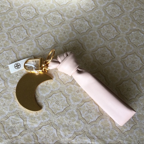 Tory Burch Leather Bow Key Fob, Shell Pink - Picture 8 of 8